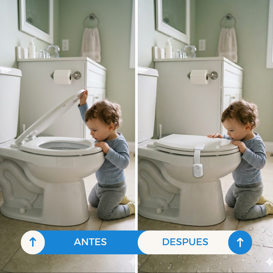 Antes y despu&eacute;s de colocar trabas de seguridad para beb&eacute;
